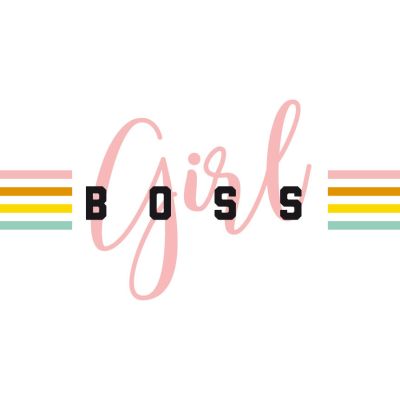 Sticker textile thermo-adhésif  7x7 cm - Girl Boss