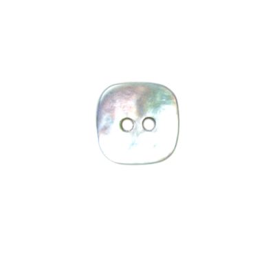 Bouton carré nacré asymétrique Louis-Ulysse 12 mm - Blanc