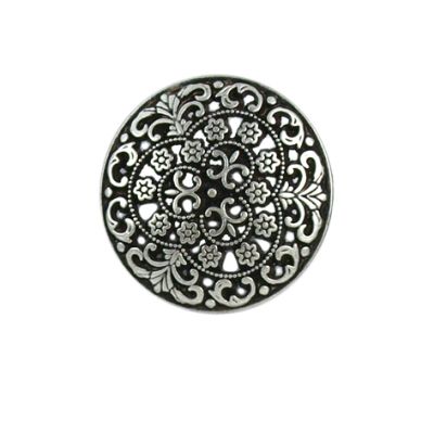 Bouton Dante en métal 22 mm - Argent
