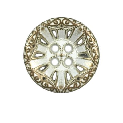 Bouton Salvador 27 mm - Blanc doré