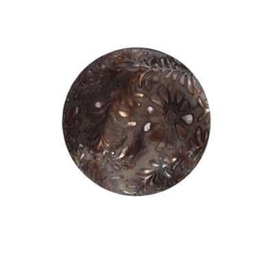 Bouton fleur gravé Pauline 22 mm - Marron