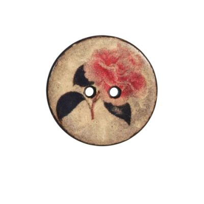 Bouton rose Marcel en bois 22 mm