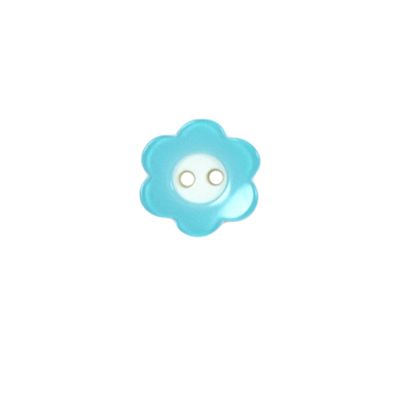 Bouton Stella fleuris 12 mm - Bleu