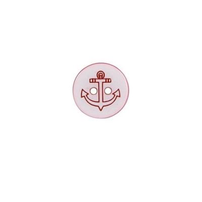 Bouton Nina ancre 12 mm - Rouge