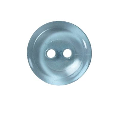 Bouton Cristobal transparent 22 mm - Bleu