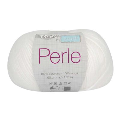 Pelote de fil à tricoter Perle 50g - Blanc