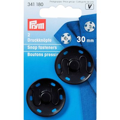 Boutons pression à coudre Prym 30 mm - Noir