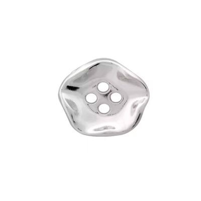 Bouton Prym en métal 18 mm - Argent rond irrégulier