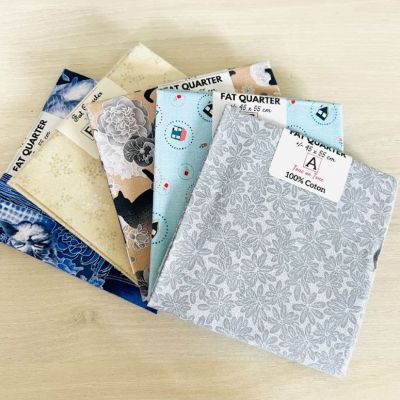 Lot de 5 coupons de tissu Coton n° 1 - 45 x 55 cm