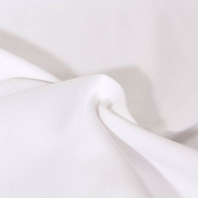 Tissu Toile de Coton aspect Lin Aubiane uni Blanc - Par 10 cm