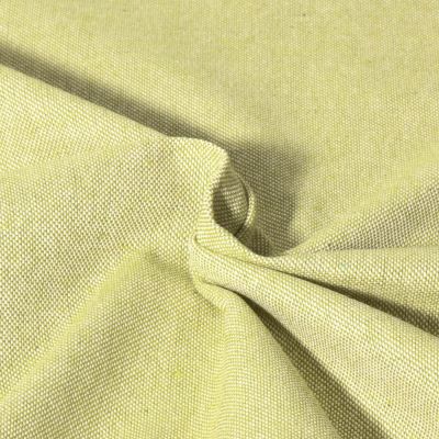 Tissu Toile de Coton aspect Lin Aubiane uni Vert anis - Par 10 cm