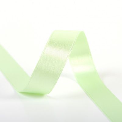 Ruban Satin double face 10 mm Vert blanc x1m