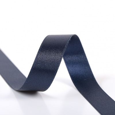 Ruban Satin double face 38 mm Bleu marine x1m