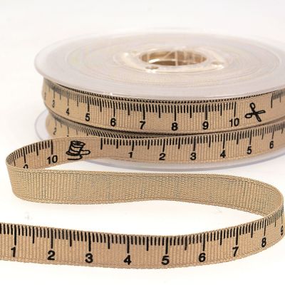 Ruban imprimé 10 mm Marron Mètre couture x1m
