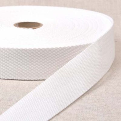 Sangle Polyester aspect Coton 30 mm Blanc x1m