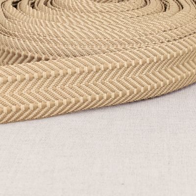Sangle Double chevrons 38 mm Beige x1m