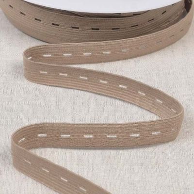 Elastique Boutonnière 15 mm Beige x1m