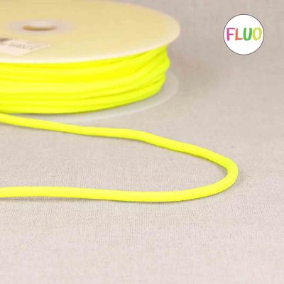 Cordon tressé rond  4,5 mn Jaune fluo x 1 m