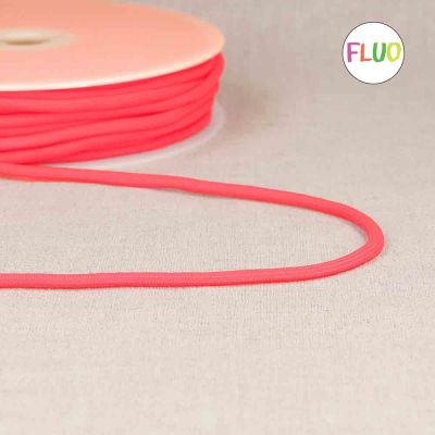 Cordon tressé rond  4,5 mn Rose fluo x 1 m