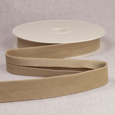 Biais Velours grosses côtes 25 mm Lin x1m