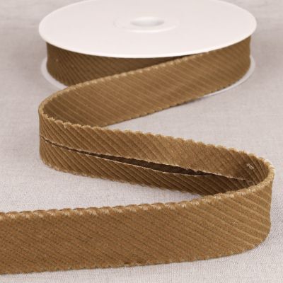 Biais Velours grosses côtes Beige - 30 mm