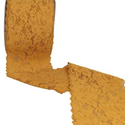 Dentelle élastique roses Cuivré - 100 mm