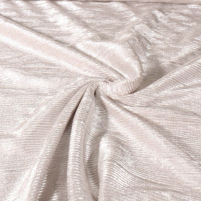 Tissu Plissé Shinny pailleté argenté sur fond Argent - Par 10 cm