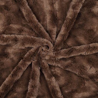 Tissu Fausse fourrure Teddy uni Brun - Par 10 cm