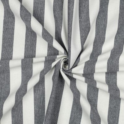 Tissu Coton Fil teint Suzy rayures Bleu marine sur fond Blanc - Par 10 cm