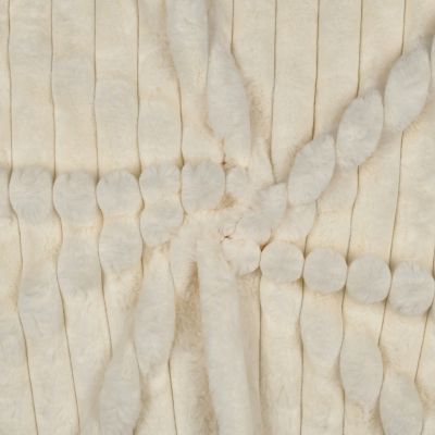 Tissu Fausse fourrure à rayures uni Ecru - Par 10 cm