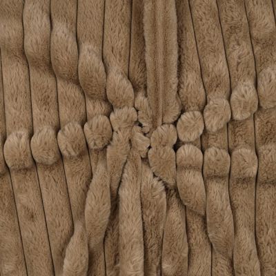 Tissu Fausse fourrure à rayures uni Marron clair - Par 10 cm