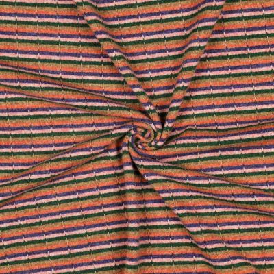 Tissu Maille Livia rayures sur fond Multicolore - Par 10 cm