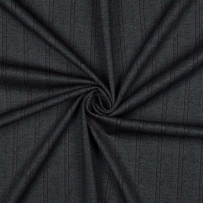 Tissu Jersey Milano Tess chevrons sur fond Bleu marine - Par 10 cm