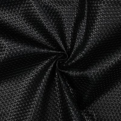 Tissu Simili cuir Tissé uni Noir - Par 10 cm