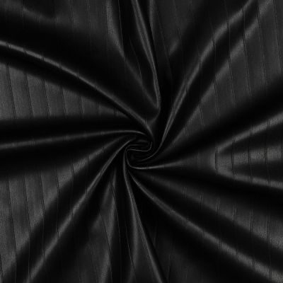 Tissu Simili cuir d&#039;habillement souple rayé uni Noir - Par 10 cm