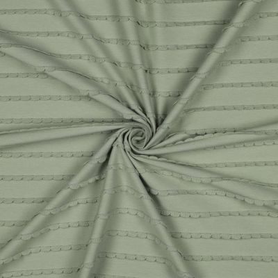 Tissu Jersey Coton à volants uni Vert sauge - Par 10 cm