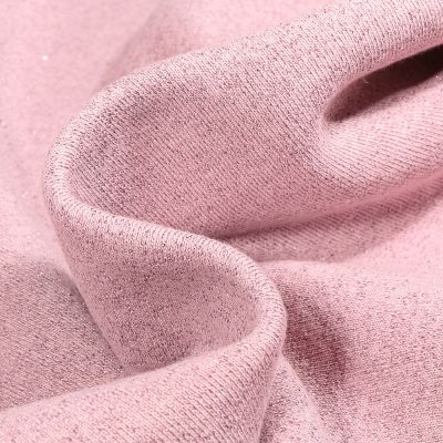 Tissu Sweat Paillettes Rose bébé - Par 10 cm