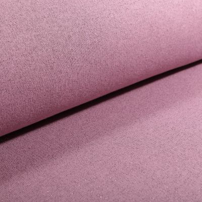 Tissu Sweat Paillettes roses sur fond Vieux rose - Par 10 cm