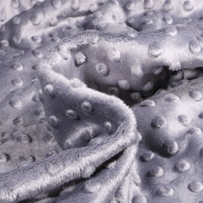 Tissu Minky Ultra doux Pois  Gris galet - Par 10 cm