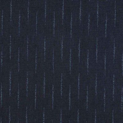 Tissu Jeans Denim rayure Skaro bleu clair sur fond Bleu marine - Par 10 cm