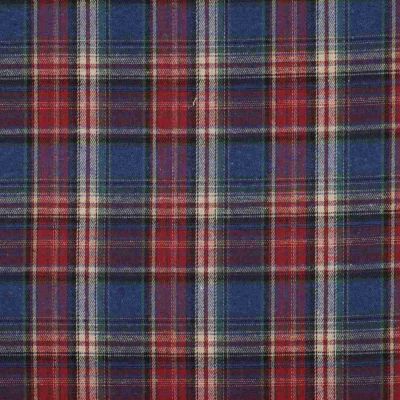 Tissus Tartan Ecossais Macleod touché laine léger Bleu marine - Par 10 cm