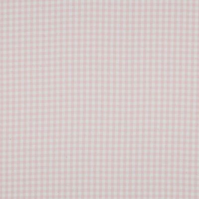 Tissu vichy Lison rose sur fond Blanc - Par 10 cm
