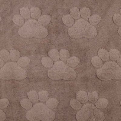 Tissu Fausse fourrure Misha patoune uni Taupe - Par 10 cm
