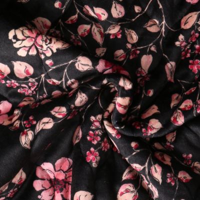 Tissu Matelassé Anne tout doux  envers doudoune Noir - Par 10 cm