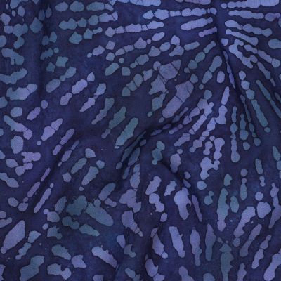 Tissu Batik de Viscose Motifs Ethniques sur fond Violet - Par 10 cm