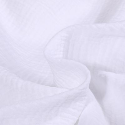 Tissu Double gaze uni Bio Blanc pur - Par 10 cm