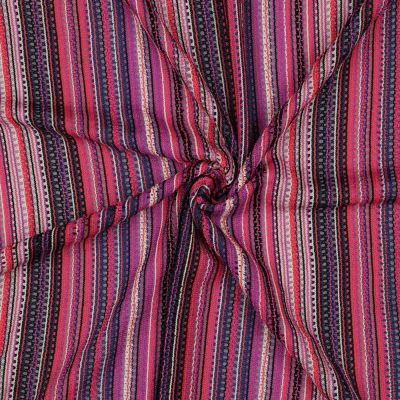 Tissu Crochet ajouré rayé Violet - Par 10 cm
