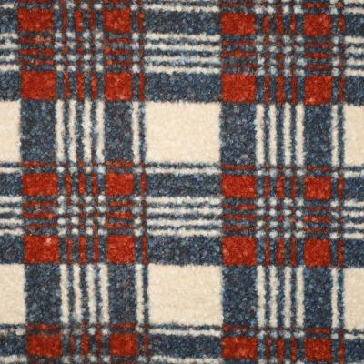 Tissu Tartan Ecossais bouclé Karinia brique sur fond Ecru - Par 10 cm