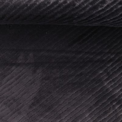 Tissu Fausse fourrure Frigg uni  Noir - Par 10 cm