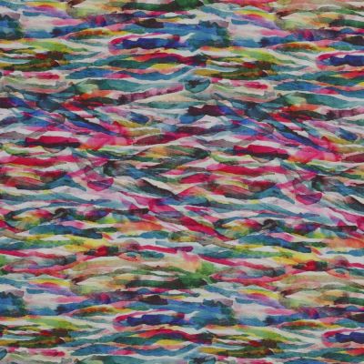 Tissu Viscose Digital Maxi sur fond Multicolore - Par 10 cm
